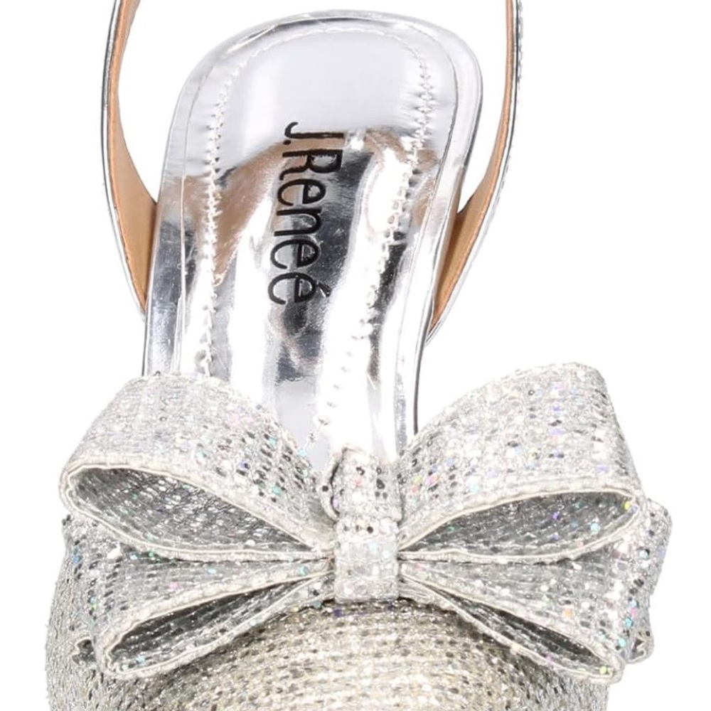 J.Renee Women's Silver Bow Heels
